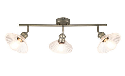 Goodhome Northwich Satin Nickel Effect 3 Light Spotlight