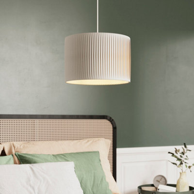 Goodhome Louth Beige Round Lamp Shade (D)30Cm
