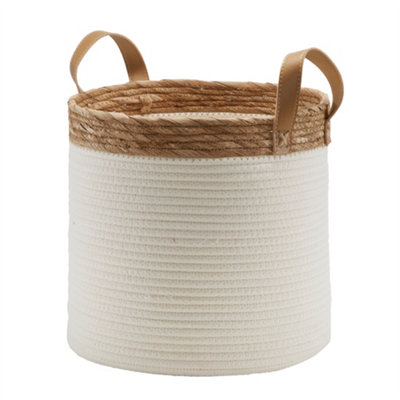 Goodhome Mixxit Natural Cotton Storage Basket (H)36Cm (W)30Cm (D)30Cm