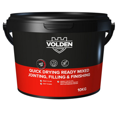 Volden Ready Mixed Quick Dry Plasterboard Jointing, Filling & Finishing Compound 10Kg 6L Tub
