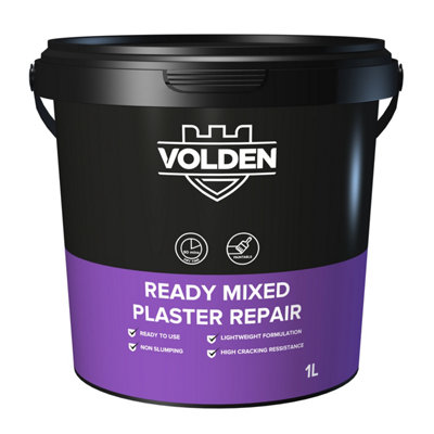 Volden Ready Mixed Plaster Repair, 0.85Kg, 1L Tub