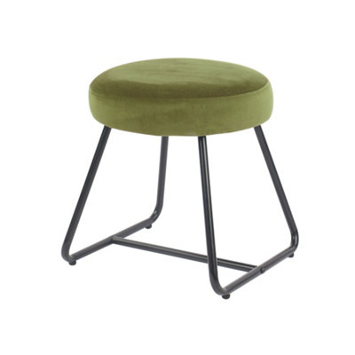 B&Q Turio Velvet Effect Green Metal Stool