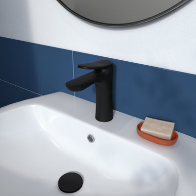 Goodhome Kentia M Matt Black Basin Mixer Tap
