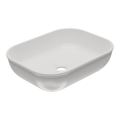 Goodhome Endell Gloss White Rectangular Counter Top Basin (W)45Cm