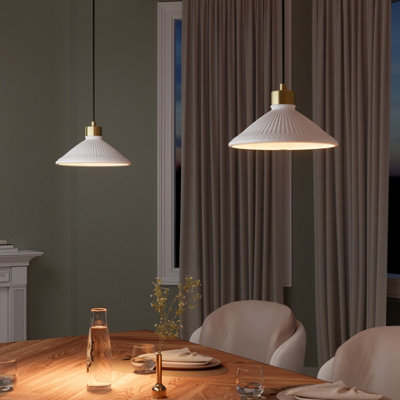 Goodhome Tremont White Coolie Cone Lamp Shade (D)23Cm