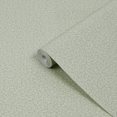 Goodhome Adlet Sage Woven Effect Embossed Wallpaper