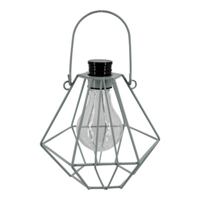 B&Q Green Solar-Powered Integrated Led Outdoor Mini Lantern
