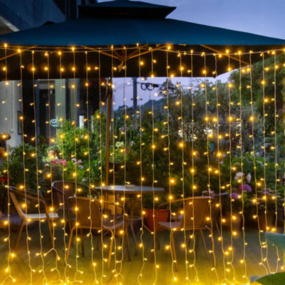 B&Q Appam Solar-Powered Warm White 300 Integrated Led Outdoor String Lights