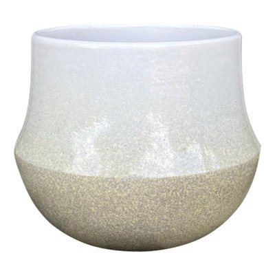 Verve Bell Cream Clay Plant Pot (Dia) 20Cm, (H)16Cm