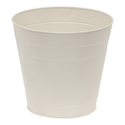 Verve Matt White Metal Plant Pot (Dia) 27Cm, (H)25Cm