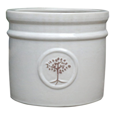 Verve Painted Moon Beam Ceramic Plant Pot (Dia) 30Cm, (H)26Cm