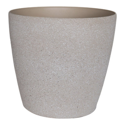 Verve Beige Stone Effect Recycled Plastic Plant Pot (Dia) 35Cm, (H)33Cm