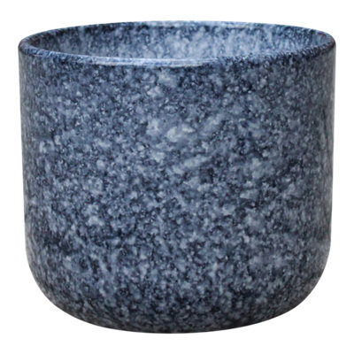 Verve Blue Vintage Terracotta Plant Pot (Dia) 16Cm, (H)14Cm