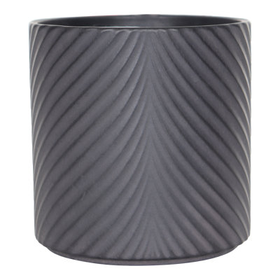 Verve Black Ceramic Plant Pot (Dia) 13Cm, (H)13Cm