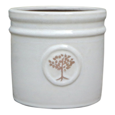 Verve Moon Beam Ceramic Plant Pot (Dia) 20Cm, (H)19Cm