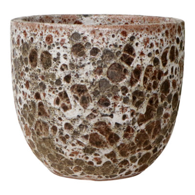 Verve Brown Ceramic Plant Pot (Dia) 20Cm, (H)18Cm