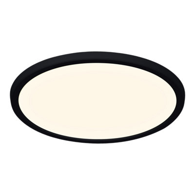 Goodhome Solidaster Matt Plastic Black Frosted Effect Led Ceiling Light