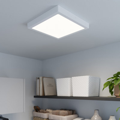 Goodhome Hestia Matt Metal & Plastic White Frosted Effect Led Ceiling Light