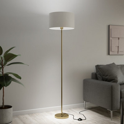 Goodhome Willet Satin Antique Brass Effect Floor Lamp Base