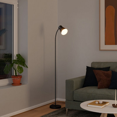 Goodhome Hetange Matt Black Floor Lamp