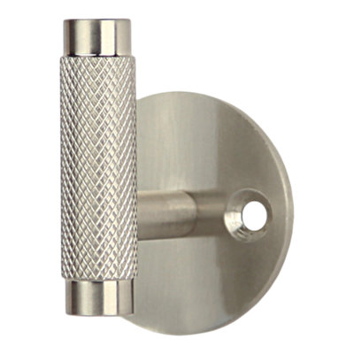 Goodhome Dukkah Nickel Effect Zinc Alloy Wall-Mounted Single Hook (H)51Mm (D)36Mm