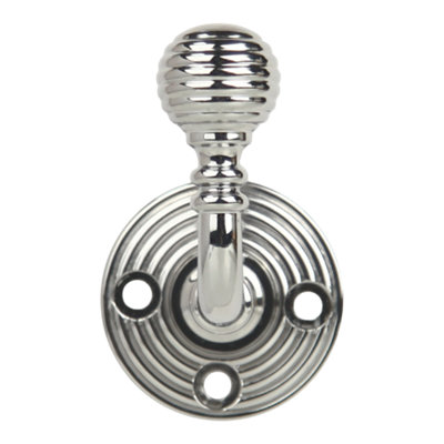 Goodhome Beehive Chrome Effect Zinc Alloy Wall-Mounted Single Hook (H)58Mm (D)51Mm