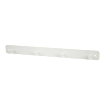 Goodhome Minimalist Matt White Steel 4 Hook Rail (L)400Mm (H)40Mm