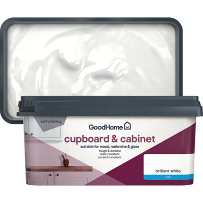 Goodhome Brilliant White Matt Cupboard & Cabinet Paint, 2L