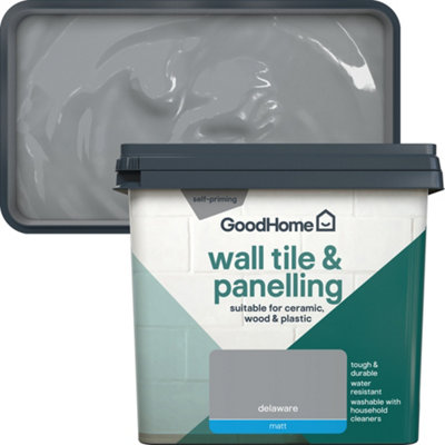 Goodhome Delaware Matt Wall Tile & Panelling Paint, 750Ml