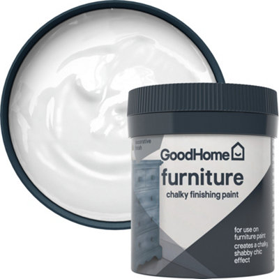 Goodhome Brilliant White Chalky Effect Matt Furniture Paint, 80Ml Tester Pot