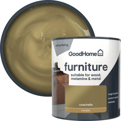 Goodhome Coachella Metallic Effect Satin Furniture Paint, 500Ml