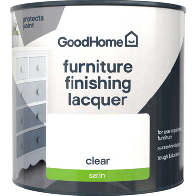 Goodhome Clear Satin Painted Wood Painted Furniture Lacquer, 500Ml