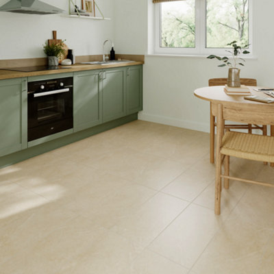 Goodhome Heathfield Sand Natural Stone Effect Structured Laminate Flooring, 1.86M²