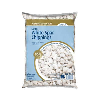 B&Q White 10-20Mm Chippings, Large, 0.3M²