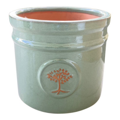 Verve Sage Green Ceramic Plant Pot (Dia) 25Cm, (H)19Cm, 4L
