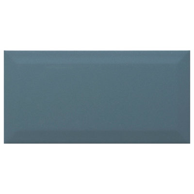 Goodhome Trentie Blue Gloss Textured Ceramic Indoor Wall Tile Sample