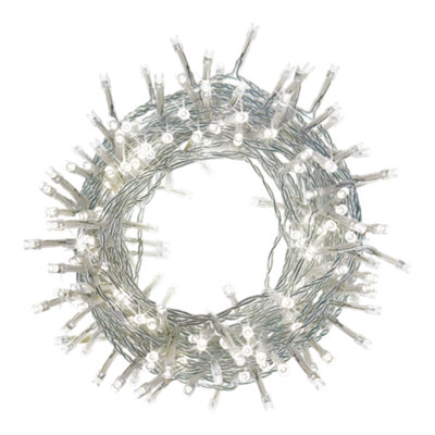 B&Q Ice White 240 Led String Lights With Timer Function & 17.95M Clear Cable