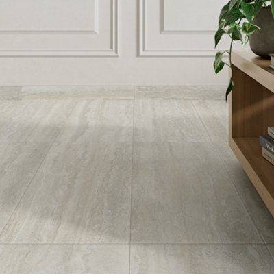 Goodhome Versova Grey Matt Stone Effect Textured Porcelain Indoor Wall & Floor Tile, Pack Of 7, (L)600Mm (W)300Mm