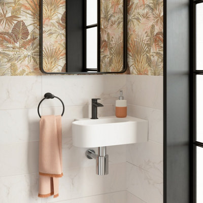 Goodhome Elegance White Gloss Marble Effect Ceramic Indoor Wall Tile, Pack Of 12, (L)600Mm (W)200Mm