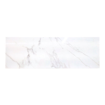 Goodhome Elegance White Gloss Marble Effect Ceramic Indoor Wall Tile Sample