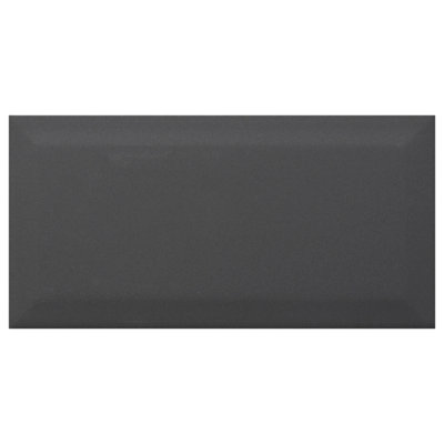 Goodhome Trentie Anthracite Gloss Textured Ceramic Indoor Wall Tile Sample