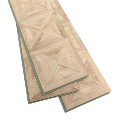 Goodhome Hackney Marquetry Natural Oak Effect Embossed Laminate Flooring Sample