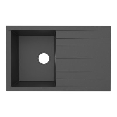 Goodhome Keluak Black Resin 1 Bowl Composite Sink 800Mm X 800Mm