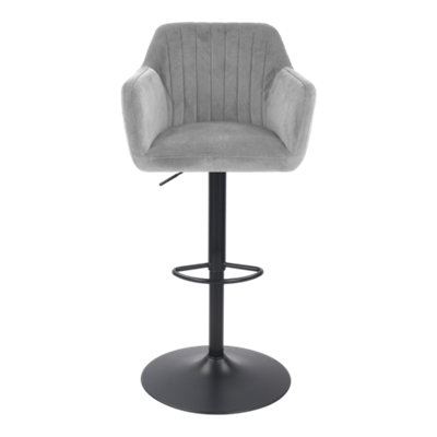 B&Q Bonnier Light Grey Adjustable Swivel Bar Stool