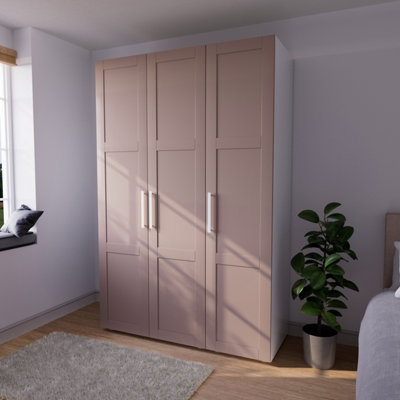 B&Q Atomia Contemporary Matt Antique Rose Tall Triple Wardrobe (H)2247Mm (W)1000Mm (D)580Mm