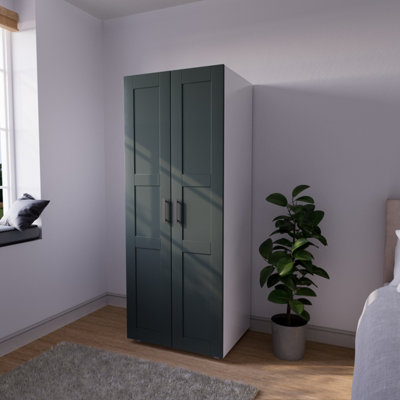 B&Q Atomia Classic Matt Heritage Green Tall Double Wardrobe (H)1875Mm (W)750Mm (D)580Mm