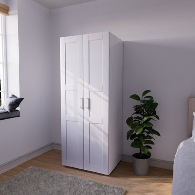 B&Q Atomia Classic Matt Porcelain Tall Double Wardrobe (H)1875Mm (W)750Mm (D)580Mm