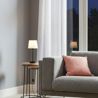 Goodhome Nunbird Plain Conical Matt Black & White Table Lamp