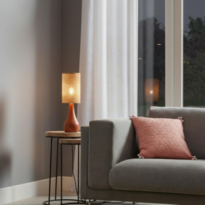 Goodhome Tertrez Conical Matt Terracotta Table Lamp