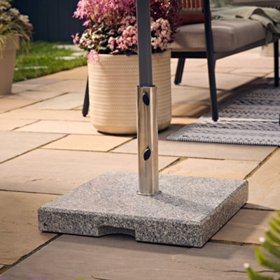 Goodhome Terni Granite Square Parasol Base 35Kg